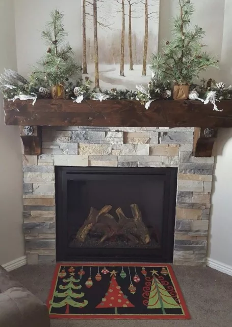 Fireplace Mantel Floating Beam Mantle Rustic Salvaged Reclaimed 8" x 8" x 66" 2