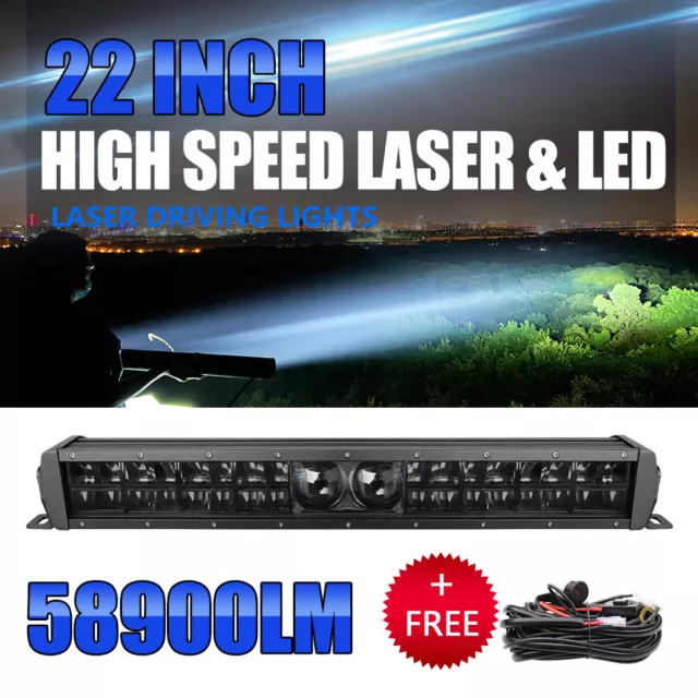 22" laser Spot Flood Combo led Work light bar Driving offroad Boat Truck SUV ATV