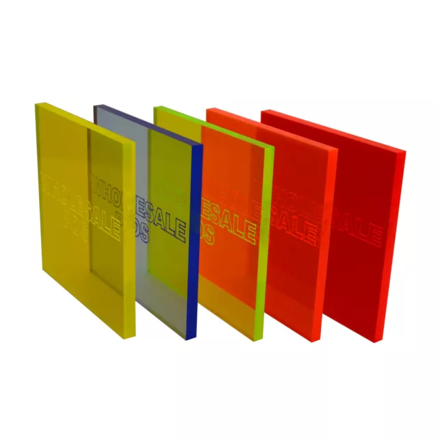 Feuille acrylique en plastique fluorescent perspex bleu orange jaune vert rouge bord vivant