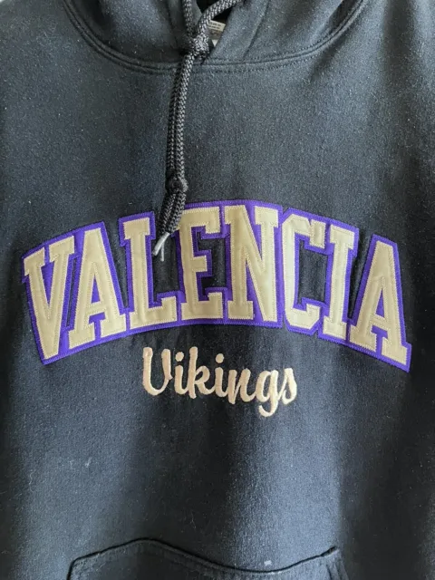 Valencia Vikings Valencia High School Hoodie Sweatshirt Sewn On Lettering