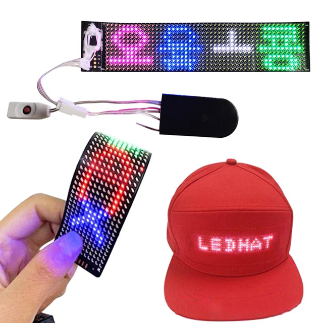 Badge Mini Mark Identity LED-Streifen-Lichtmodul, Hut, leuchtender Bildschirm,