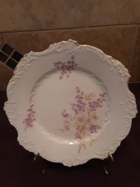 Hermann Ohme Of Silesia Germany plate- 1900 to 1915, white embossed, scalloped