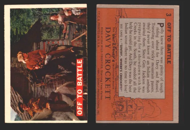 Davy Crockett Series 1 1956 Walt Disney Topps Vintage Trading Cards You Pick Sin 3