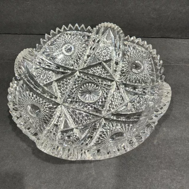 Antique Imperial Glass Co. Nucut Lead Crystal Pattern #483 OMN Low Bowl Nappy