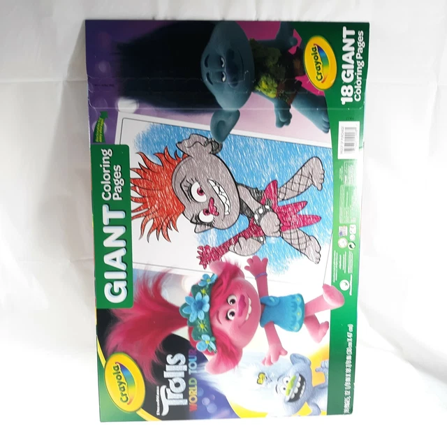 CRAYOLA TROLLS 18 Giant Coloring Pages Dreamworks EUR 16,21 PicClick FR