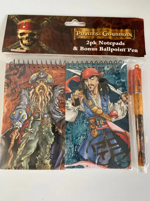 Disney Pirates of the Caribbean 2pk Notepads & Ballpoint Pen New Sealed 2007