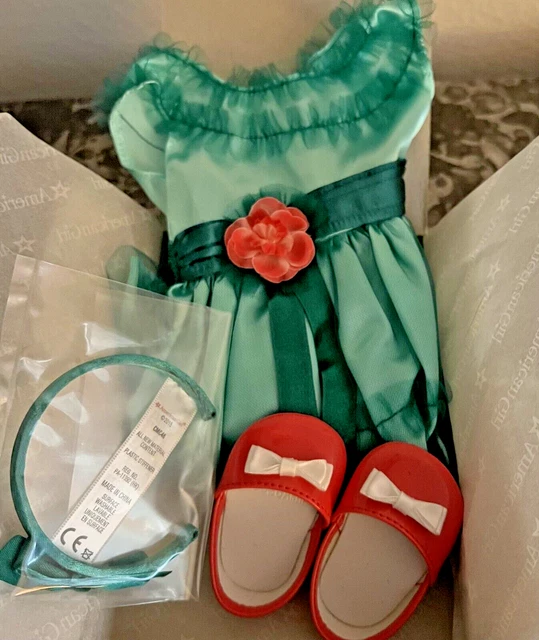 AMERICAN GIRL DOLL Maryellen Birthday Green Dress Fancy Shoes Headband EUC  $65.00 - PicClick