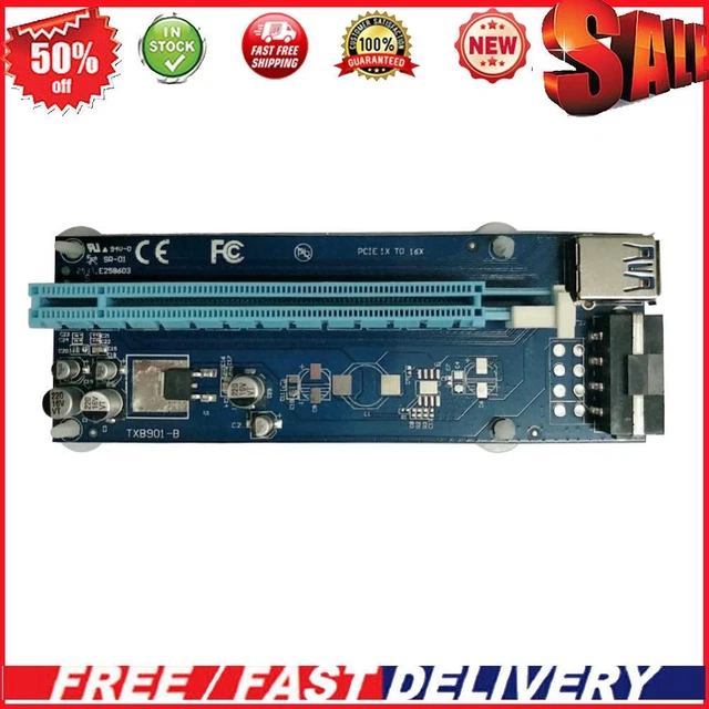 PCI Express Riser Card 1X to 16X USB 3.0 SATA 15 Pin to 4Pin for BTC Miner