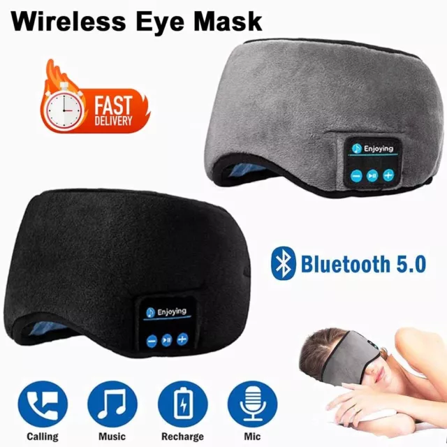 Wireless Bluetooth Sleep Eye Mask Headphones Headset Travel Sleeping Mask Music