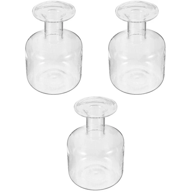 Juego de 3 jarrones de vidrio mini jarrones de flores propagación jarrón único jarrón seco oficina