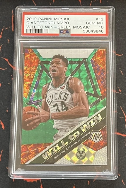 2020 Panini Mosaic Giannis Antetokounmpo Will To Win Green Mosaic PSA 10
