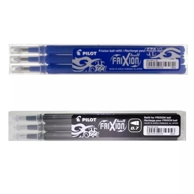 Pilot FriXion Rollerball Erasable Tip Pens - 0.7mm Point - BLACK