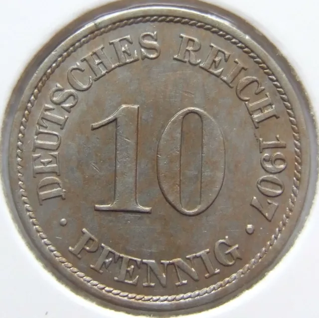 Moneta Reich Tedesco Impero Tedesco 10 Pfennig 1907 A IN Extremely fine