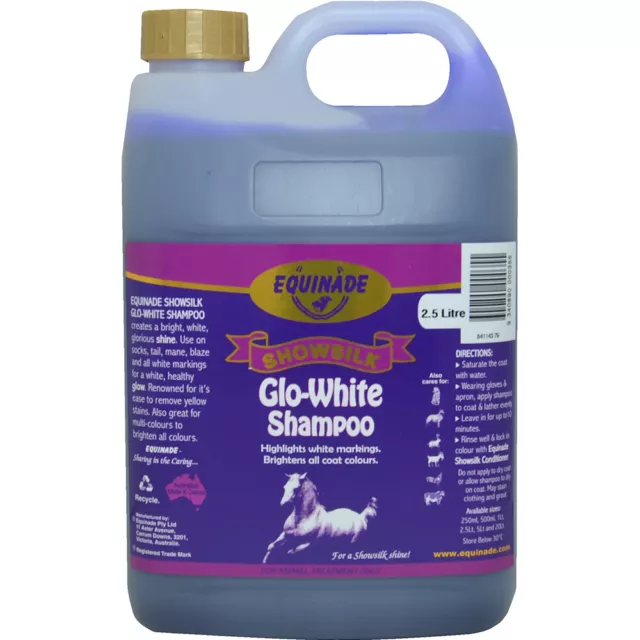 Equinade Showsilk Glo White Shampoo Animal Coat Colour Treatment 2.5L