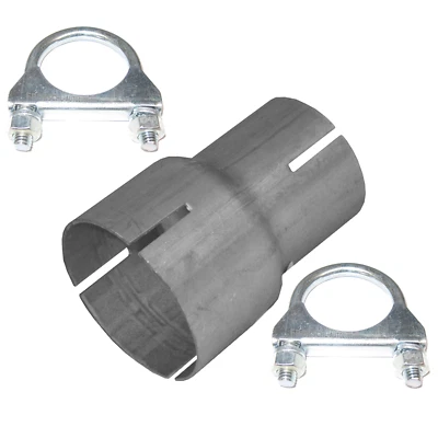 Rohr Reduzierstück von 60mm ↗ 76mm Auspuff Adapter c* Aufweitung 2 Schellen c*
