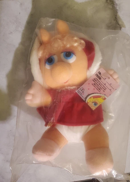 Vintage McDonalds Muppet Babies Miss Piggy Plush Stuffed Toy in original plastic