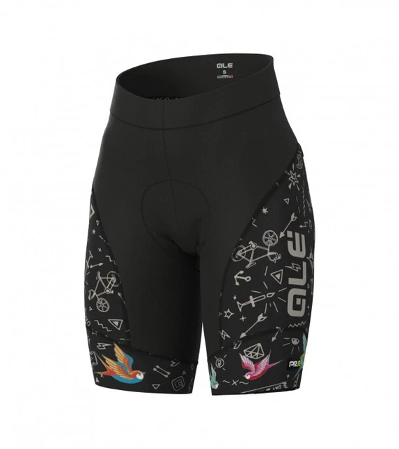Short Cyclisme Femme Beroy - Taille XL, Noir Arc-en-ciel, Rembourré, Séchage Rapide, Occasion