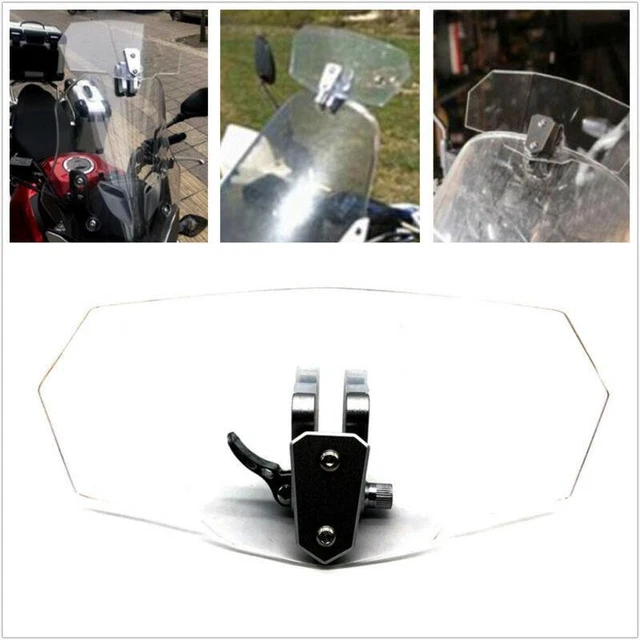 Motorcycle Scooter Adjustable Clipon Windshield Extension Spoiler Wind Deflector