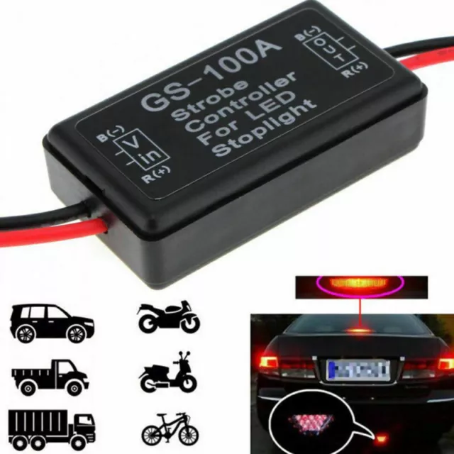 2X GS-100A Frein Stop Light Strobe Flash Module Control pour moto