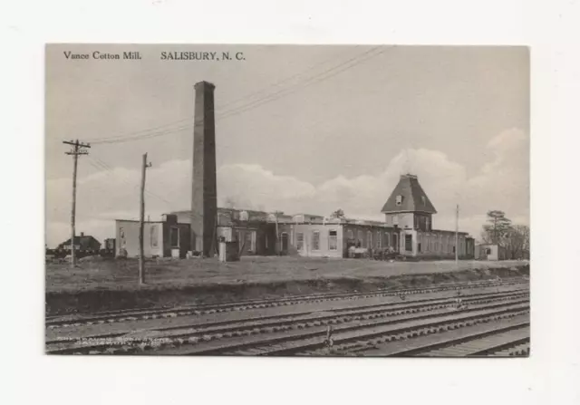 Old Salisbury Nc View Of The Large Vance Cotton Mill - Buerbaums Store Card
