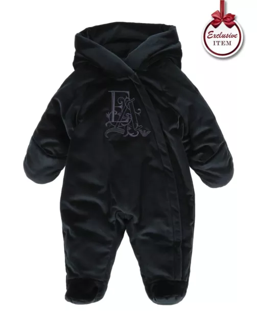 Tuta da neve bambino velluto velluto CTRL €450 EMPORIO ARMANI 1 M/50 CM imbottita blu con cerniera
