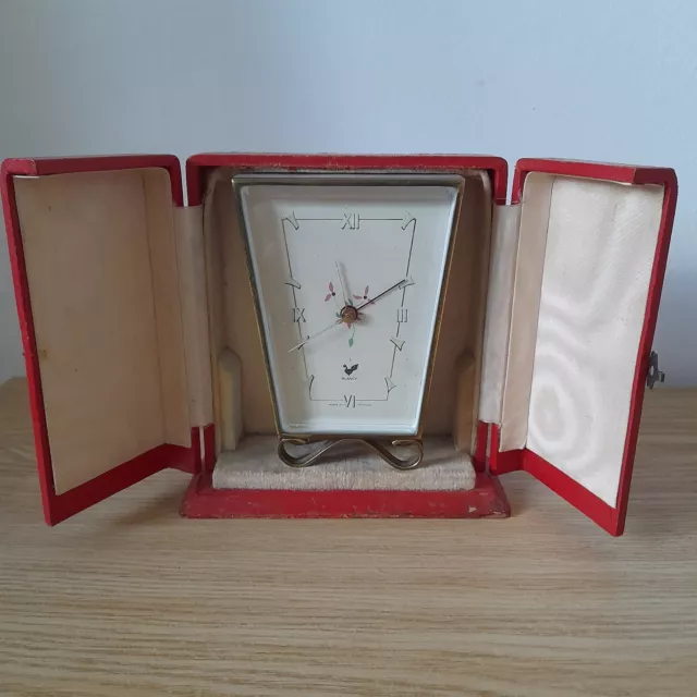 Vintage French Clock By Blangy Working Order With Travelling Case 1950s/60s
