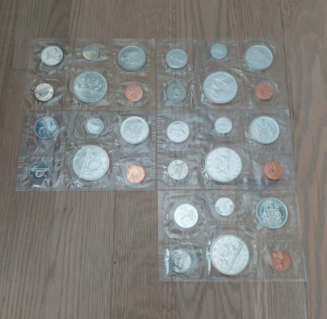 1965 and 1966 Canada Proof Like Uncirculated Mint Set - Lot of 5 Sets
