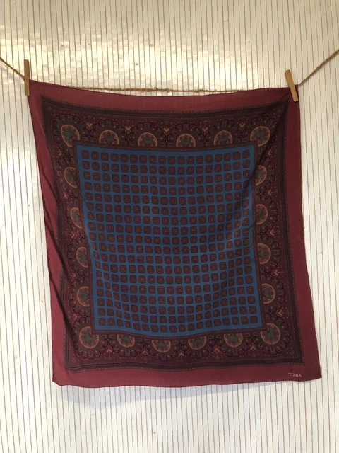 Foulard Vintage Grand Format JL Scherrer Paris - Motif Selles Et Mors équitation