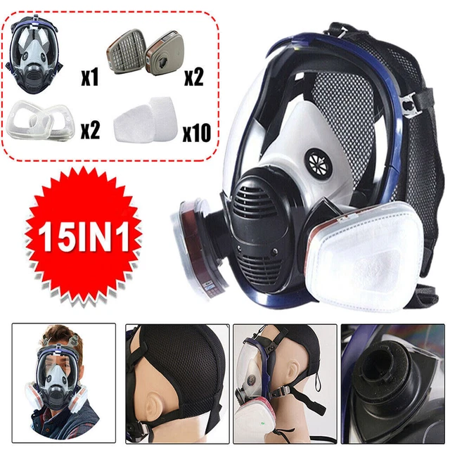 6800 15 IN 1 For Spray Paint Chemical Full Face Respirator Gas Mask Protection