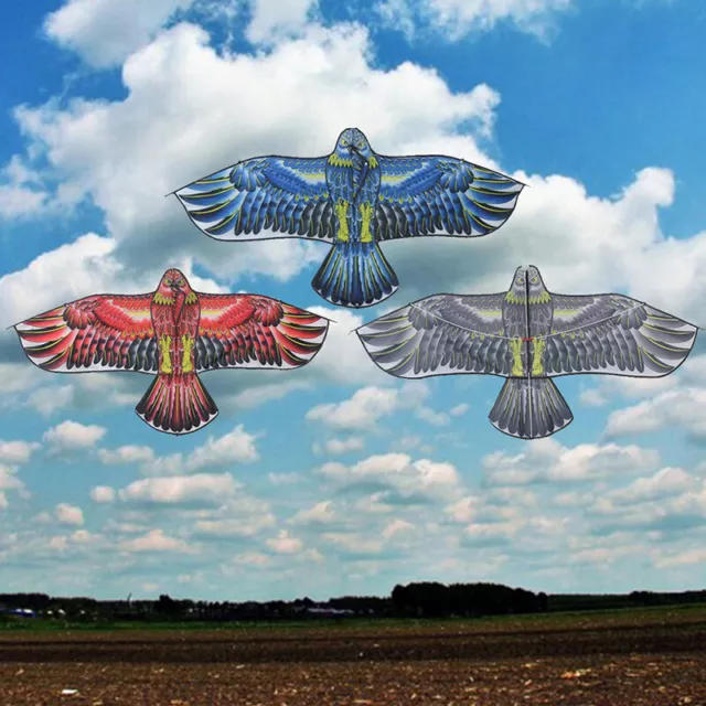 Kids 1.2m Flat Eagle Kite 100M Kite Line Children Flying Bird Kites Outdoor Toy#
