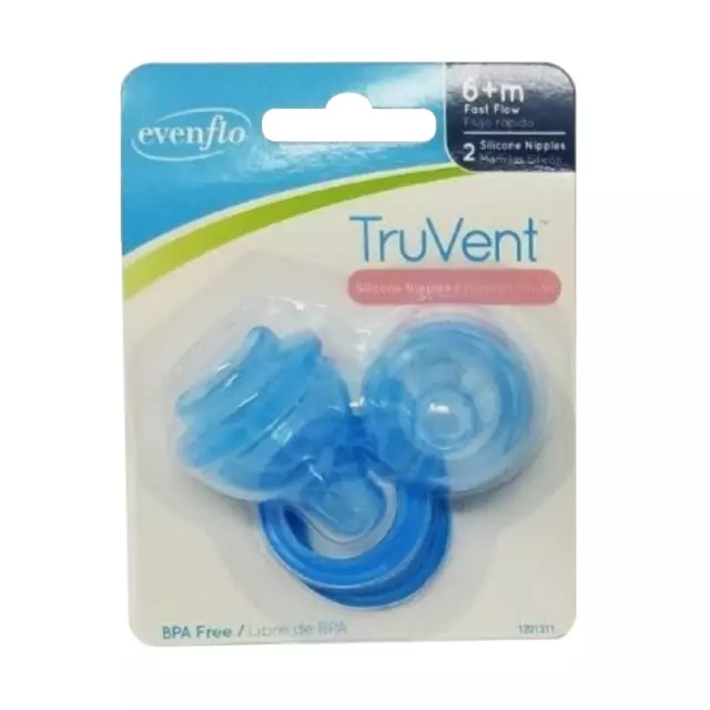 Evenflo Truvent Silicone Nipples Fast Flow 6m+ 1201311