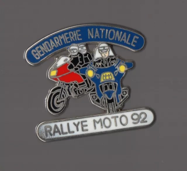 Pin's police / gendarmerie nationale, rallye moto 92 - zamac signé ballard