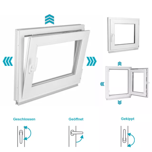 Soupirail Fenêtre en Plastique 2 & 3 Compartiment Vitré Pivotante-Tilt Premium