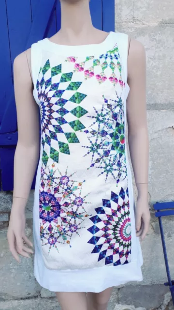 ROBE DESIGUAL BLANCHE 40 Robe d ete courte entierement doublee quasi NEUVE EUR 14 00 PicClick FR