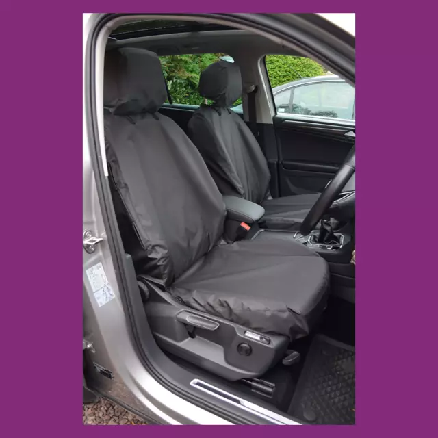 VW Volkswagen Tiguan 2016+ Tailored Waterproof Black Front Pair Seat Covers
