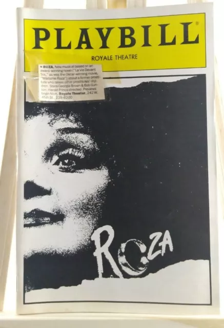 Roza Broadway Playbill September 1987 Royale Theater New York City Flop