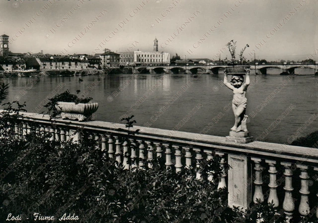 1954 LODI Fiume Adda Cartolina fotografica