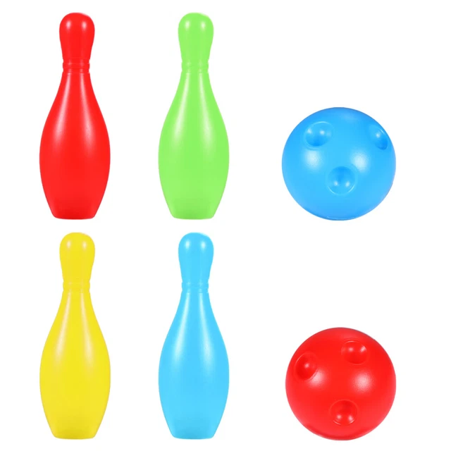 Manhattan Toy Set Bowling Morbido Per Bambini 3+ - 6 Birilli Fungo E Palla In Legno Con Cesto - 3