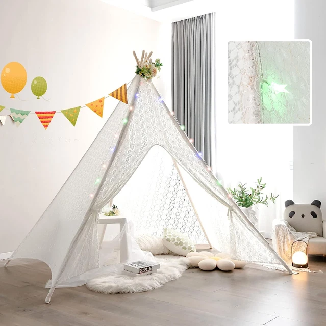 Tente D'intérieur Pour Enfants – Maison De Jeu 120x105x128 Cm, Avec Tapis Et Lumières, Pour Garçons Et Filles Dès 3 Ans - 5