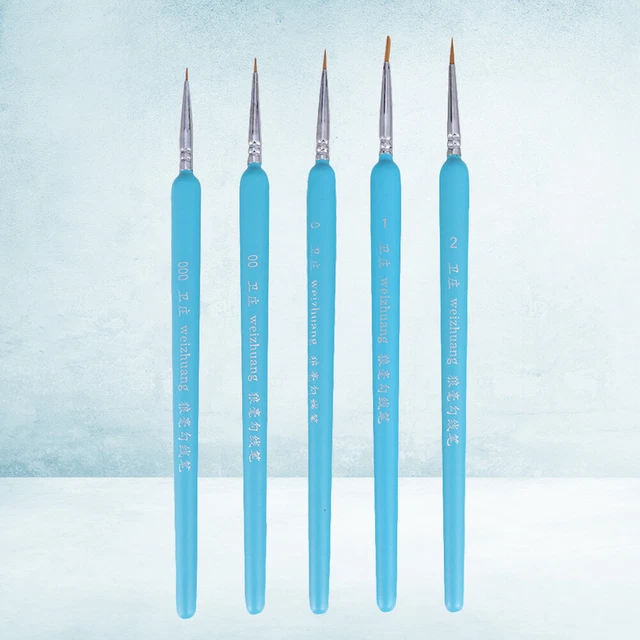 5Pcs Wolf Haarspitzenbürsten Professionelle Detailfarbe Pinsel Feine
