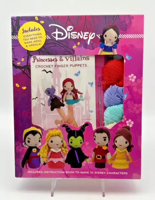 Kit de marionetas de dedos de ganchillo de princesas y villanos de Disney totalmente nuevo