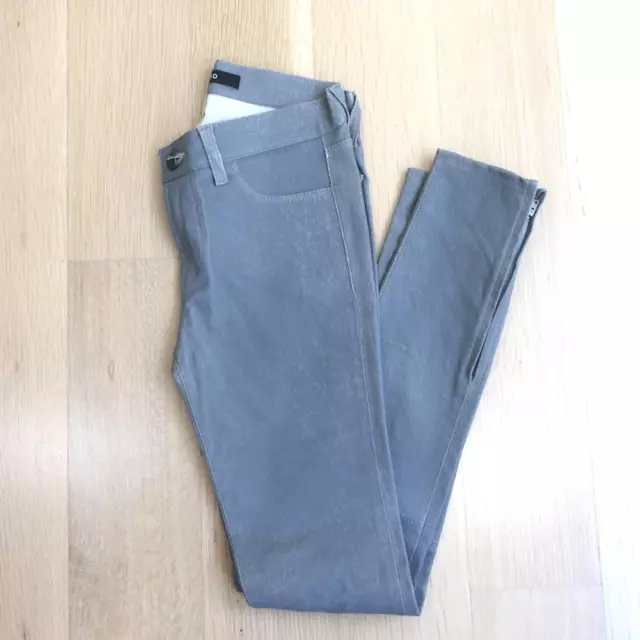 J Brand L8001 Leather Skinny Pants Grey Rock Size 25