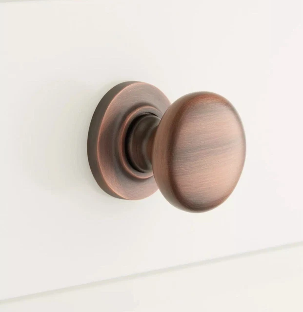 Signature Hardware 1-1/4" Brass Round Knob with Beveled Round Antique Copper