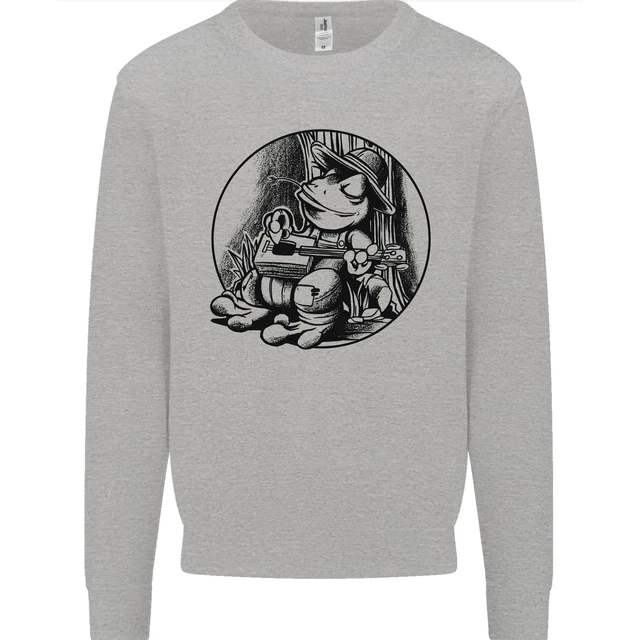 A Chilled Frog Playing the Guitar Guitarist Mens Sweatshirt Jumper