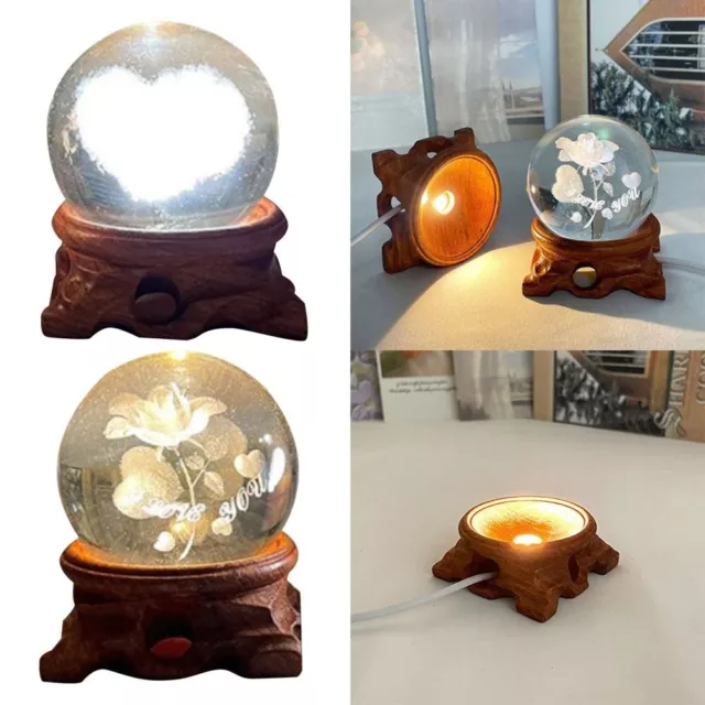 3PCS glass blocks for crafts Led Crystal Balls Base Sphere Display