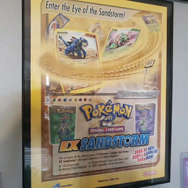 FRAMED 2003 Pokemon Sandstorm expansion TCG Promo Wall Art