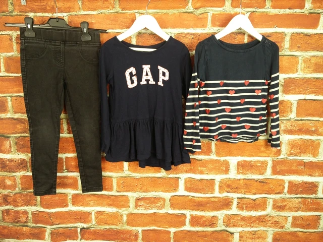 Girls Bundle Age 4-5 Years 100% Gap Jeans Pullover Tee Stars Hearts Navy 110Cm