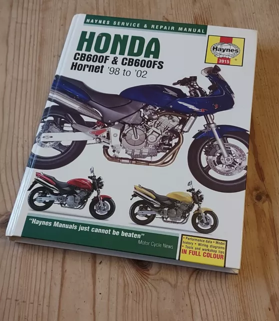 HONDA CB600F CB600FS Hornet 98 to 02 SERVICE REPAIR MANUAL BY HAYNES