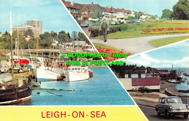 R458052 Leigh on Sea. Die neue Brücke. Altstadt. E.T.W. Dennis. Fotofarbe. Mu