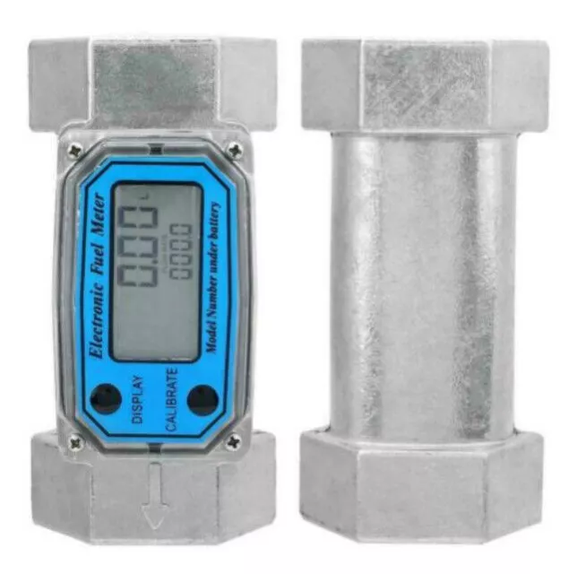 15-120L Turbine 1.5inch NPT Digital Gasoline Water Liquid Fuel Flow Meter Blue